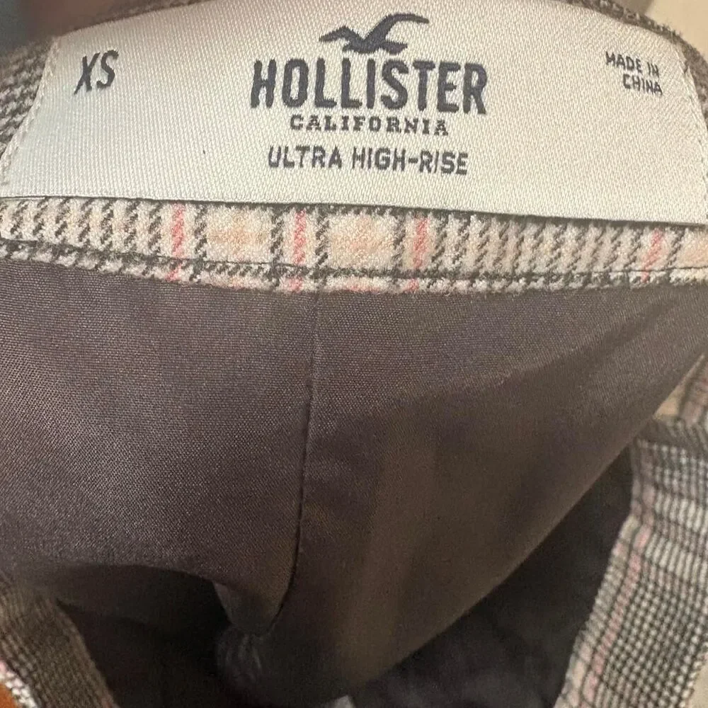 Hollister XS Y2K Plaid Mini Skirt Schoolgirl Preppy Grunge Button Front